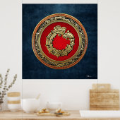 [150]ヘビ神ケツァルコアトル[金ゴールド] ポスター (キッチン)