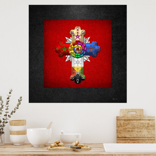 【150】ローズクロス(バラクロワ) ポスター (キッチン)