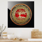 [150]宝のトローブ：生命のケルトの木[金ゴールド] ポスター (キッチン)