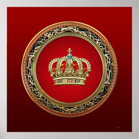 [150]王子様プリンセス王妃クラウン[Belg.金ゴールド] ポスター (正面)