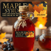 150 Colorful Maple Leaf Plastic Jug Syrup labels ラベル