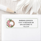 150 Pink Poinsettia Christmas Return Address ラベル (インサイチュ)