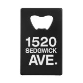 1520 SEDGWICK AVE。 クレジットカード栓抜き (正面)