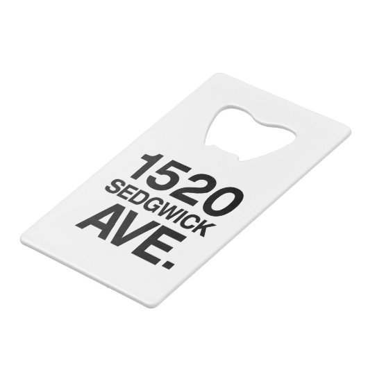 1520 SEDGWICK AVE. クレジットカード栓抜き (正面アングル)