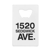 1520 SEDGWICK AVE. クレジットカード栓抜き (裏面)