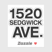 1520 SEDGWICK AVE。 シール (シート)