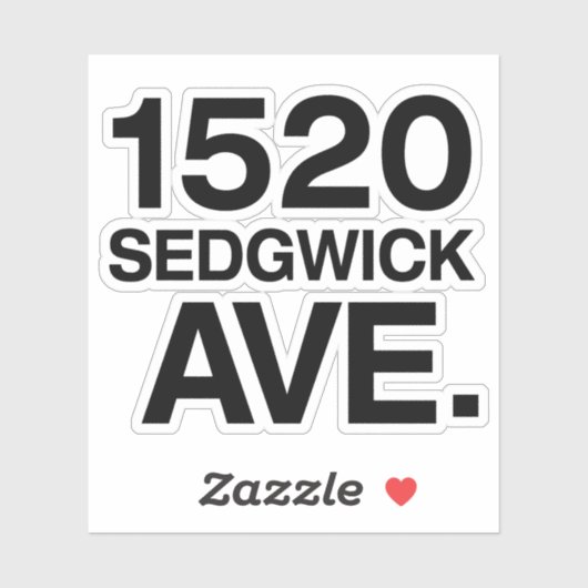 1520 SEDGWICK AVE。 シール (シート)