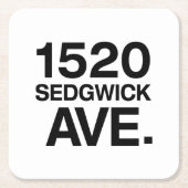 1520 SEDGWICK AVE。 スクエアペーパーコースター (正面)