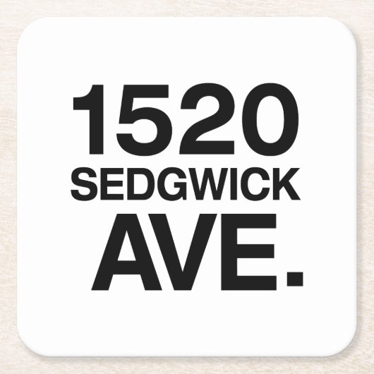 1520 SEDGWICK AVE。 スクエアペーパーコースター (正面)