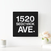1520 SEDGWICK AVE。 スクエア壁時計 (ホーム)