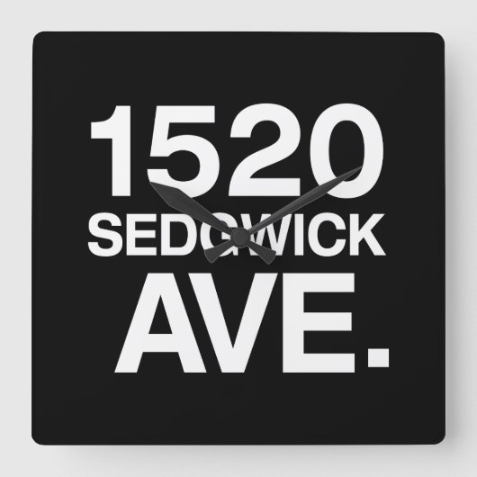 1520 SEDGWICK AVE。 スクエア壁時計 (正面)