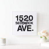 1520 SEDGWICK AVE。 スクエア壁時計 (ホーム)