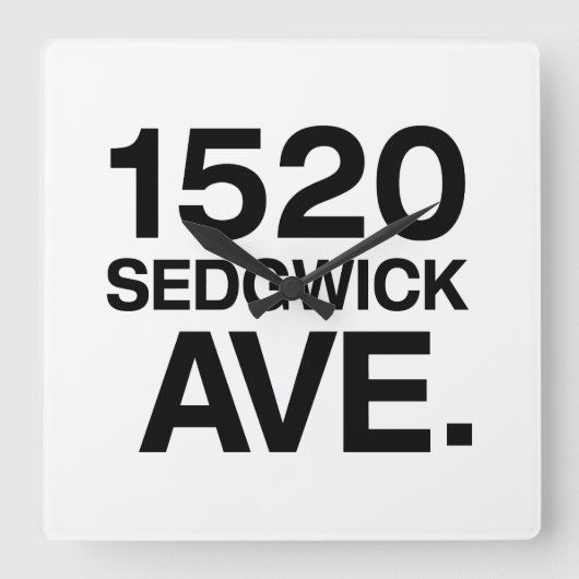 1520 SEDGWICK AVE。 スクエア壁時計 (正面)