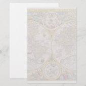 1525年からの中世世界地図 便箋 (正面/裏面)