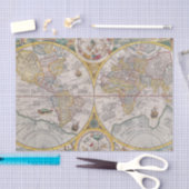 1525年からの中世世界地図 薄葉紙 (クラフト)