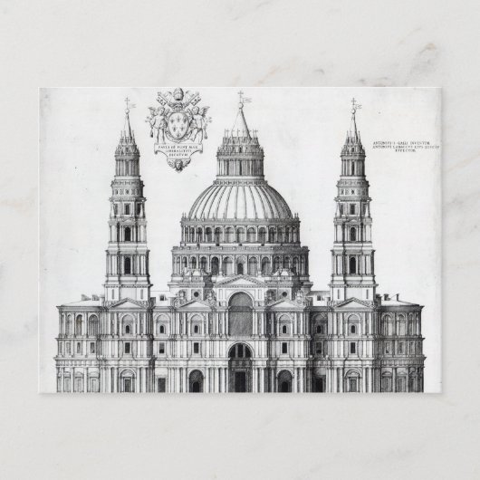 1539年、ローマ、セントピーターの計画 ポストカード (正面)