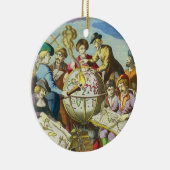 1542年の古地図とヴィンテージの探検家たち セラミックオーナメント (右)