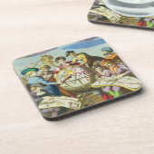 1542年の古地図とヴィンテージ探検家たち コースター (左側)