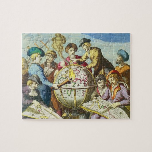 1542年の古地図とヴィンテージ探検家たち ジグソーパズル (横)