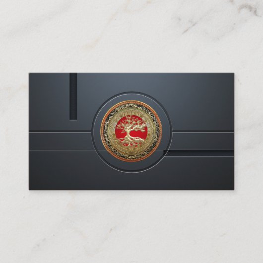 [154]宝のトローブ：生命のケルトの木[金ゴールド] 名刺 (正面)