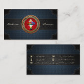 [154]赤と金ゴールドのロージー・クロス(バラ・クロワ) 名刺 (正面/裏面)