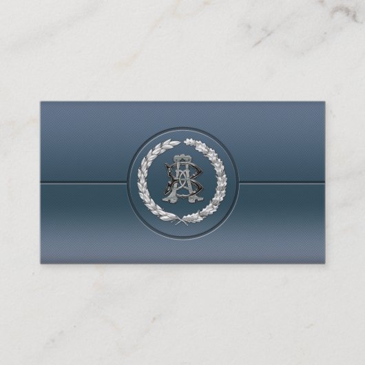 [154] AB & BAシルバー・モノグラム 名刺 (正面)