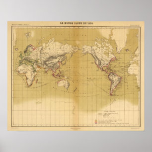 1550年地図 ポスター
