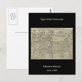 1560年頃セバスチャンMünster著旧式な世界地図 ポストカード (正面/裏面)
