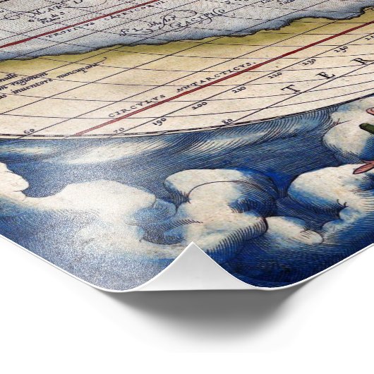 1564 World Map by Ortelius フォトプリント (角)