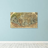 1565フェルナンド・ベルテリ(フェルナンド・ベルテリ)世界地図 キャンバスプリント (インサイチュ (ウッドフロア))