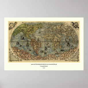 1565フェルナンド・ベルテリ（フェルナンド・ベルテリ）世界地図 ポスター