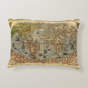 1565フォラニAntiquevWorldマップ・ルネッサンス アクセントクッション