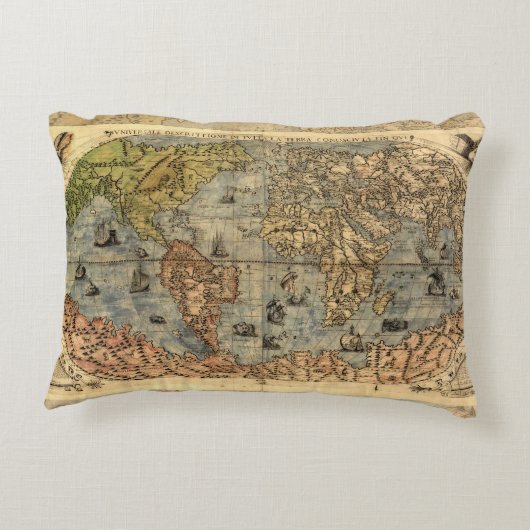 1565フォラニAntiquevWorldマップ・ルネッサンス アクセントクッション (裏面)