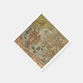 1565フォラニAntiquevWorldマップ・ルネッサンス スタンダードカクテルナプキン (角)