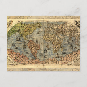 1565フォラニAntiquevWorldマップ・ルネッサンス ポストカード