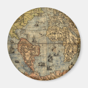 1565フォラニAntiquevWorldマップ・ルネッサンス マグネット