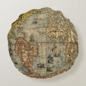 1565フォラニAntiquevWorldマップ・ルネッサンス ラウンドクッション (裏面)