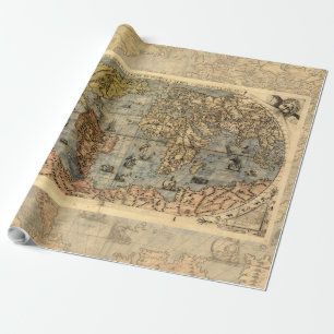 1565フォラニAntiquevWorldマップ・ルネッサンス ラッピングペーパー