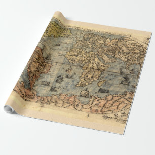 1565フォラニAntiquevWorldマップ・ルネッサンス ラッピングペーパー