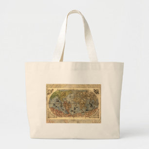 1565フォラニAntiquevWorldマップ・ルネッサンス ラージトートバッグ