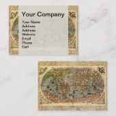 1565フォラニAntiquevWorldマップ・ルネッサンス 名刺 (正面/裏面)