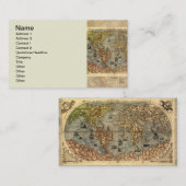 1565フォラニAntiquevWorldマップ・ルネッサンス 名刺 (正面/裏面)