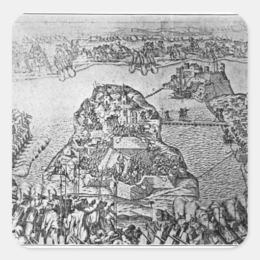 1565年のマルタ包囲地図 スクエアシール (正面)