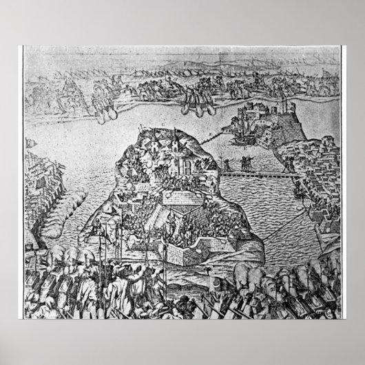 1565年のマルタ包囲地図 ポスター (正面)