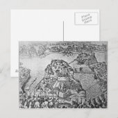1565年のマルタ包囲地図 ポストカード (正面/裏面)