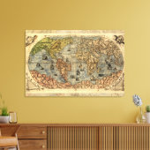 1565年 フォルラーニ 古地図 ルネサンス 世界地図 キャンバスプリント (インサイチュ (リビング))