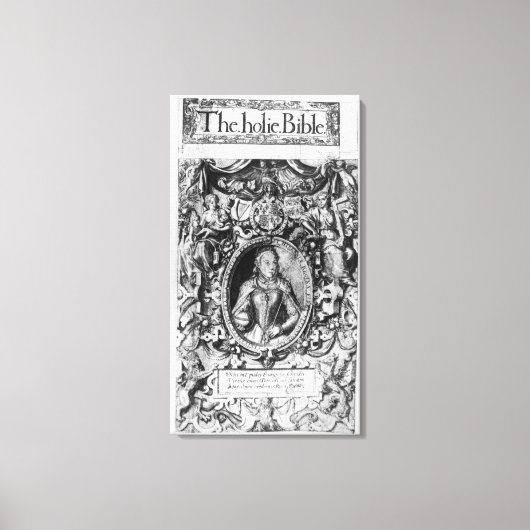 1568年の司教の聖書のタイトルページ キャンバスプリント (正面)