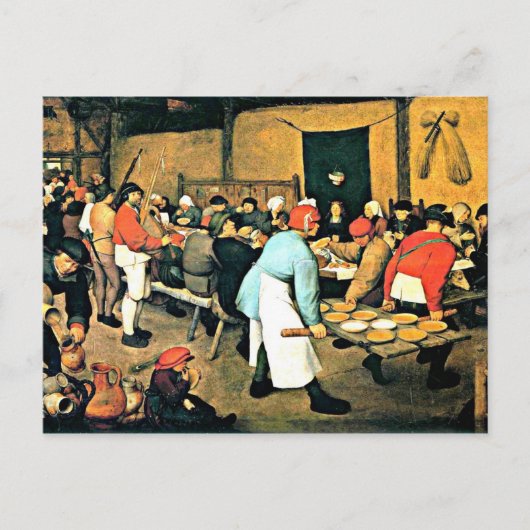 1568年の長老結婚農夫のブルーゲル ポストカード (正面)
