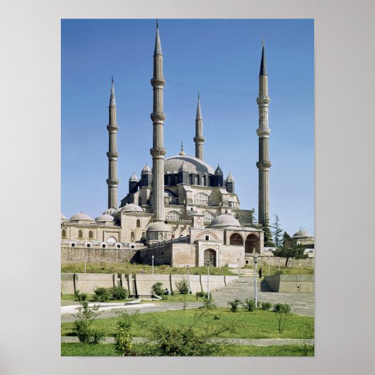 1569-75年に建てられたオスマンのモスクの眺め ポスター (正面)