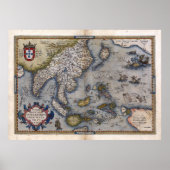 1570インドと中国の地図 ポスター (正面)